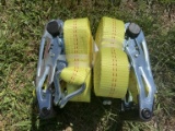 NEW (2) 27FT NYLON RATCHET STRAPS 3333LB