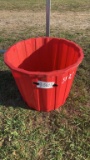 LARGE PLASTIC  RED FLOWER POT