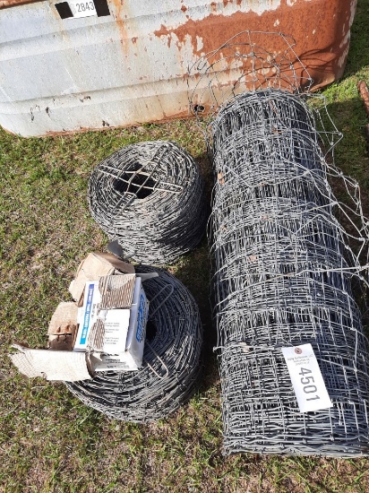 2 ROLLS BARBED WIRE 1 ROLL 3FT FENCE