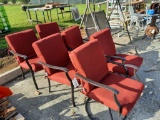 LOT (6) RED PATIO CHAIRS