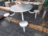 STAINLESS TABLE WITH SEATING