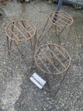 (3) SMALL METAL PLANT STANDS