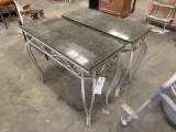 (2) MARBLE TOP TABLES