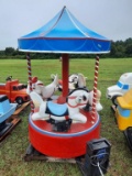 Merry Go Round 3 Horse Coin Operated Ride