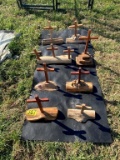 Lot (8) Wood Cedar Crosses