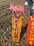 Pig Welcome Sign