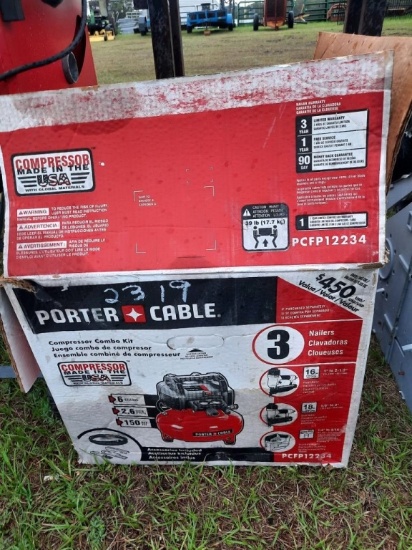 New Porter Cable 6 Gal Air Compressor W/nail