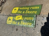 (2) John Deere Metal Signs