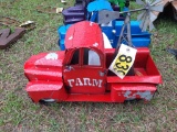 Red Farm With Windmill Metal Truck