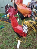 22 Inch Red And Black Metal Rooster