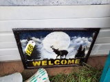 Welcome Deer Sign/black