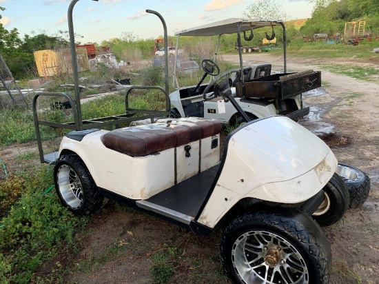 EZ Go golf cart, electric, no batteries or charger, non-runner, after market tires and wheels