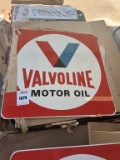 Vintage Valvoline Double Sided Porcelain Sign