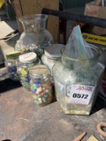 Lot Of Marbles With Jars