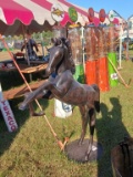 Rearing Horse Statue, Aluminum, Bronze Finish