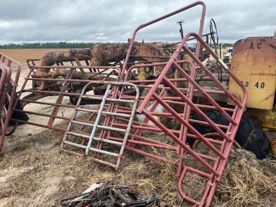 (3) Cow Panel Gates - 2 Red 12ft Panels W/gates,