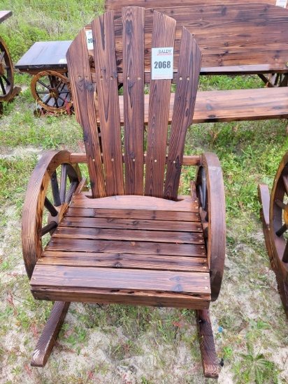 Wagon Wheel Rocking Chair, Wood