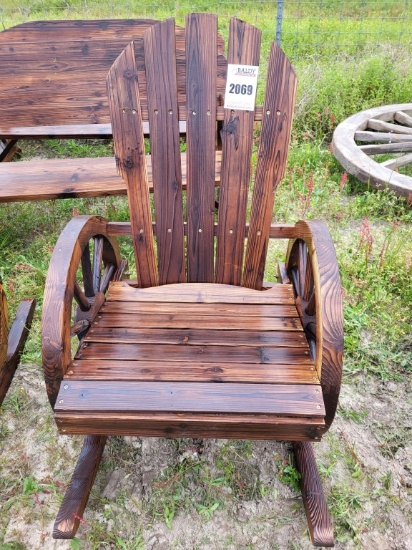 Wagon Wheel Rocking Chair, Wood