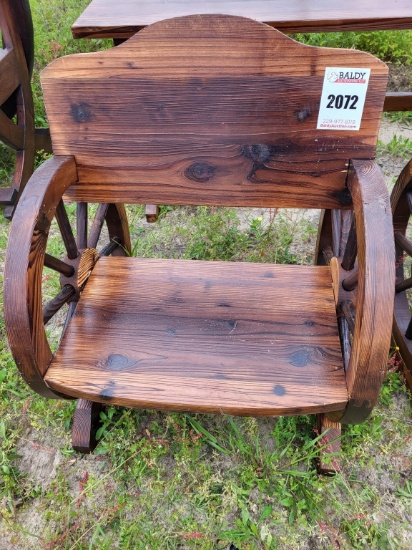 Wagon Wheel Chair, Wood