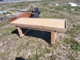 Wooden Shop Table On Castors