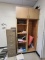 4-drawer metal filing cabinet, wooden cabinet