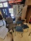 2 metal desks, 2 office chairs, 2 metal chairs,