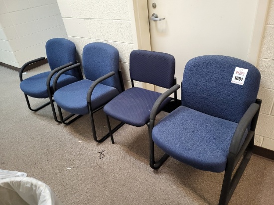 (4) blue office chairs