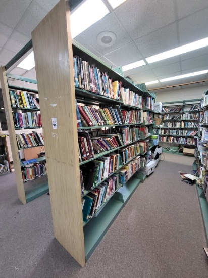 (2) metal shelf w. books 147wx90h