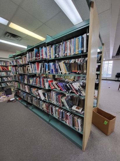(2) metal shelf w. books 147wx90h