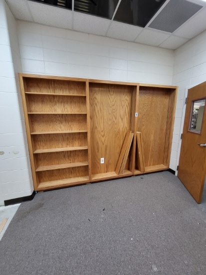wooden shelving 125Lx 7ftH