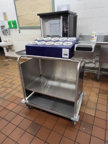 Rolling Stainless Steel Cart W/ Utensil Holder