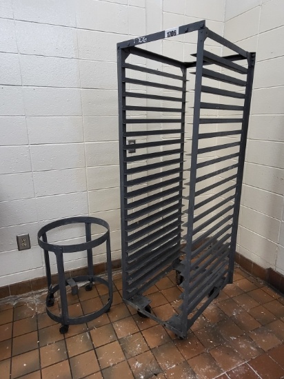 Metal Bread Cart & Metal Barrel Cart