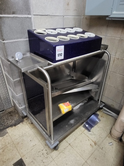 Stainless Steel Cart w/ Utensil Holder