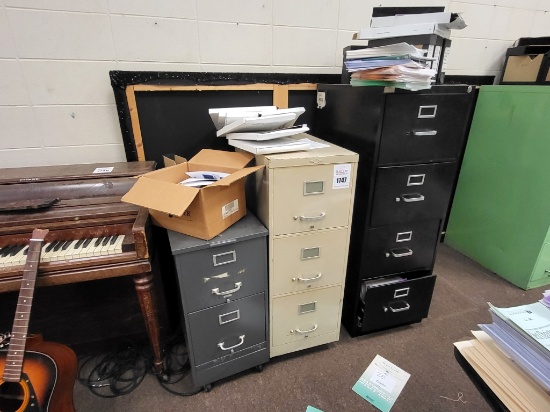 3 filing cabinets w. sheet music