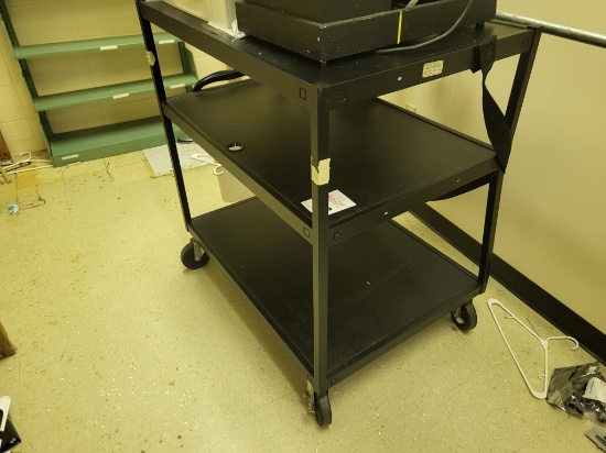 Metal Rolling Media Cart 37x40h