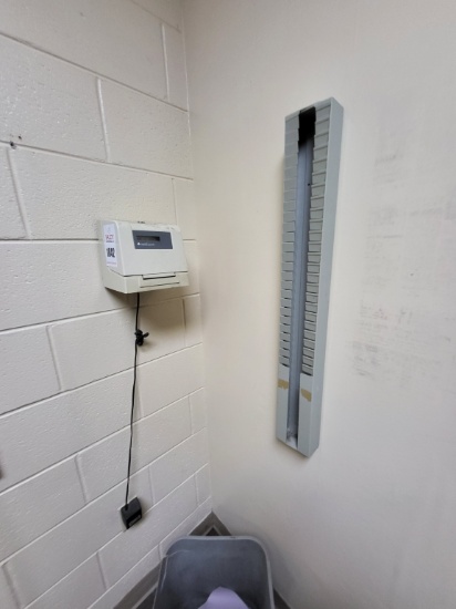 time clock w. card holder