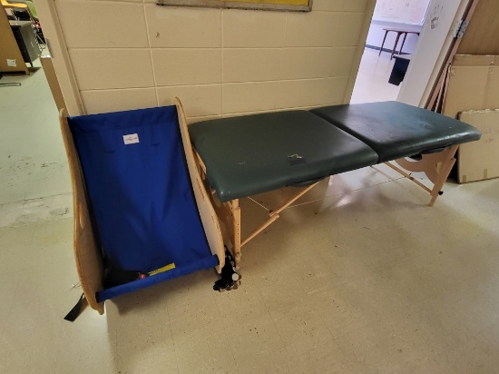Earhtlite folding massage table, therm gym chair