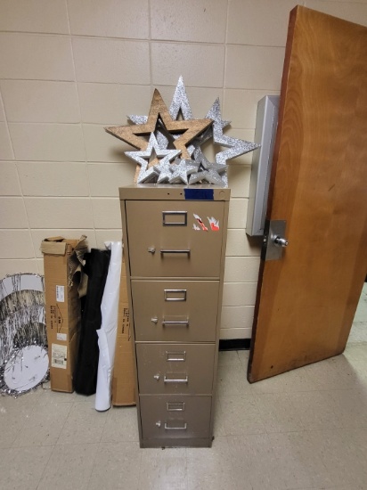 4-drawer filing cabinet, decorarative foam stars