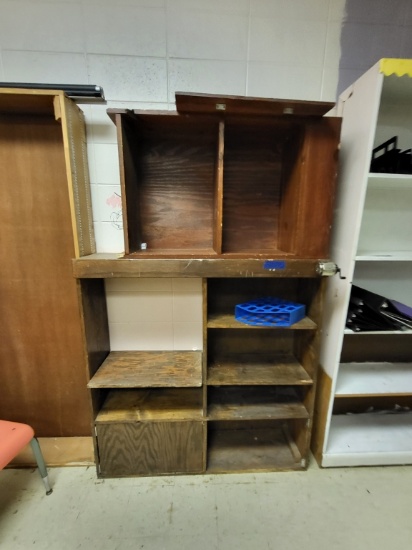 2 wooden bookshelves