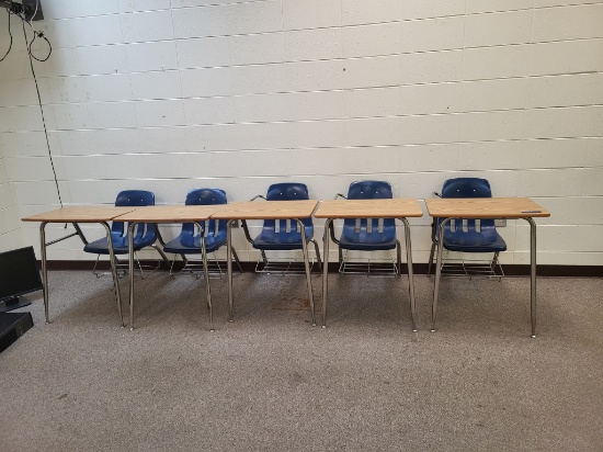 5 student desks