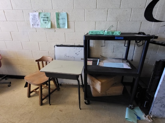 metal rolling cart/metal desk/wooden chari/dry
