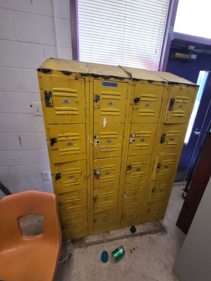 Yellow metal lockers