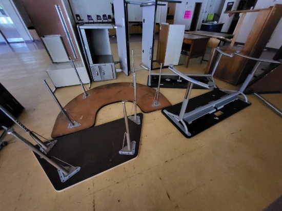 5 tables, 3 wooden desks