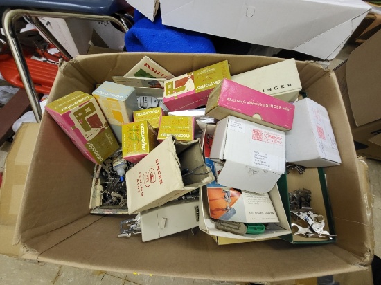 box of singer sewing maching attachments