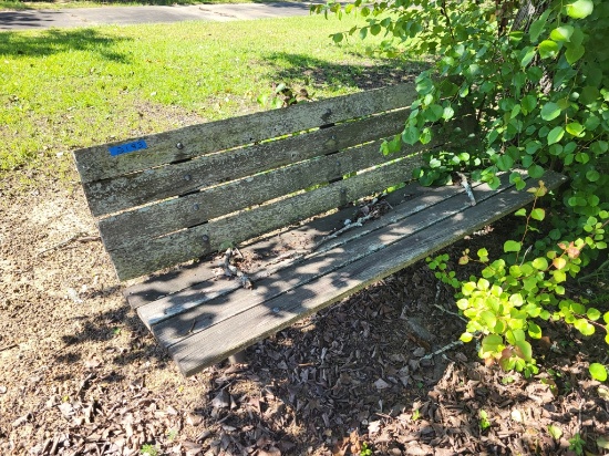 wood/metal park bench 6ftLx30inH