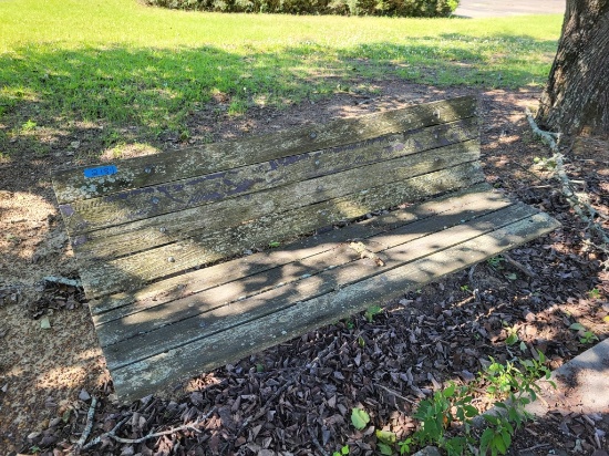 wood/metal park bench 6ftLx30inH