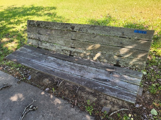 wood/metal park bench 6ftLx30inH