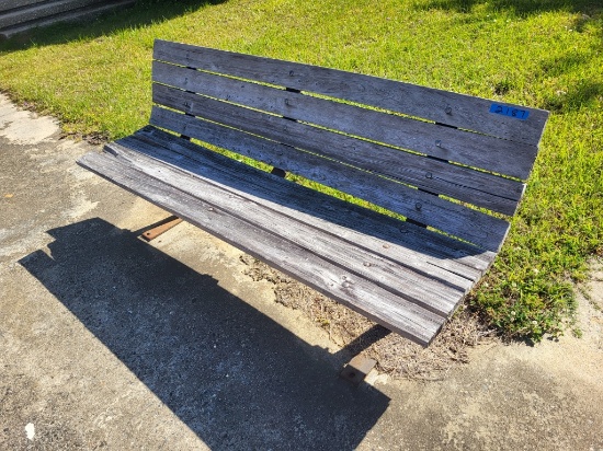wood/metal park bench 6ftLx30inH