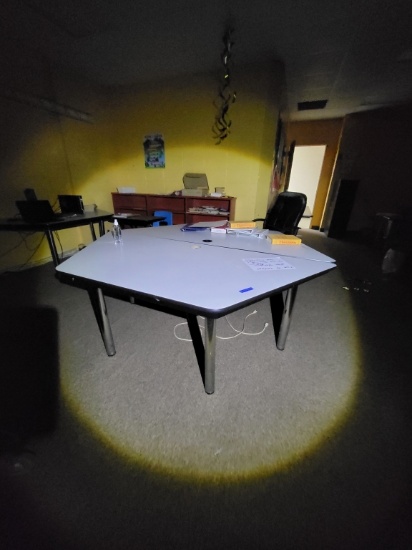 4 metal tables 78inL - computers NOT included