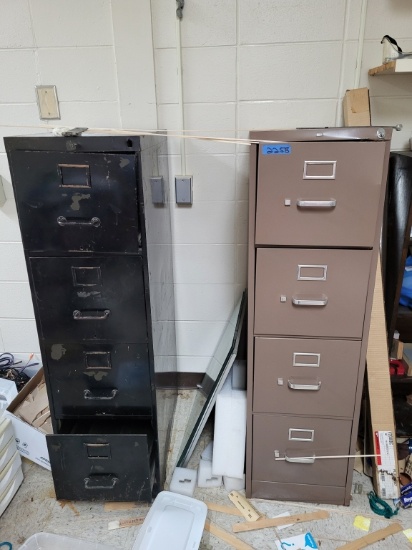 2 metal filing cabinets
